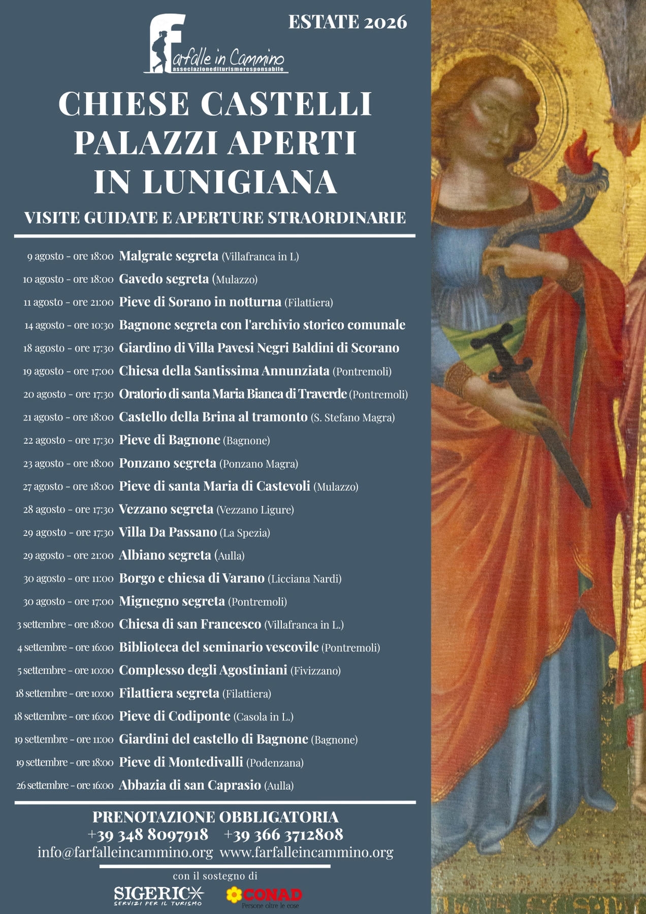 Visite guidate e aperture straordinarie di Chiese Castelli Palazzi Aperti in Lunigiana 2026